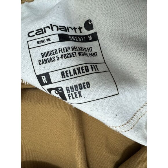 Carhartt Pants Mens 54X32 Relaxed Fit Canvas Khaki Tan Stretch Workwear BN2517-M - Picture 4 of 11